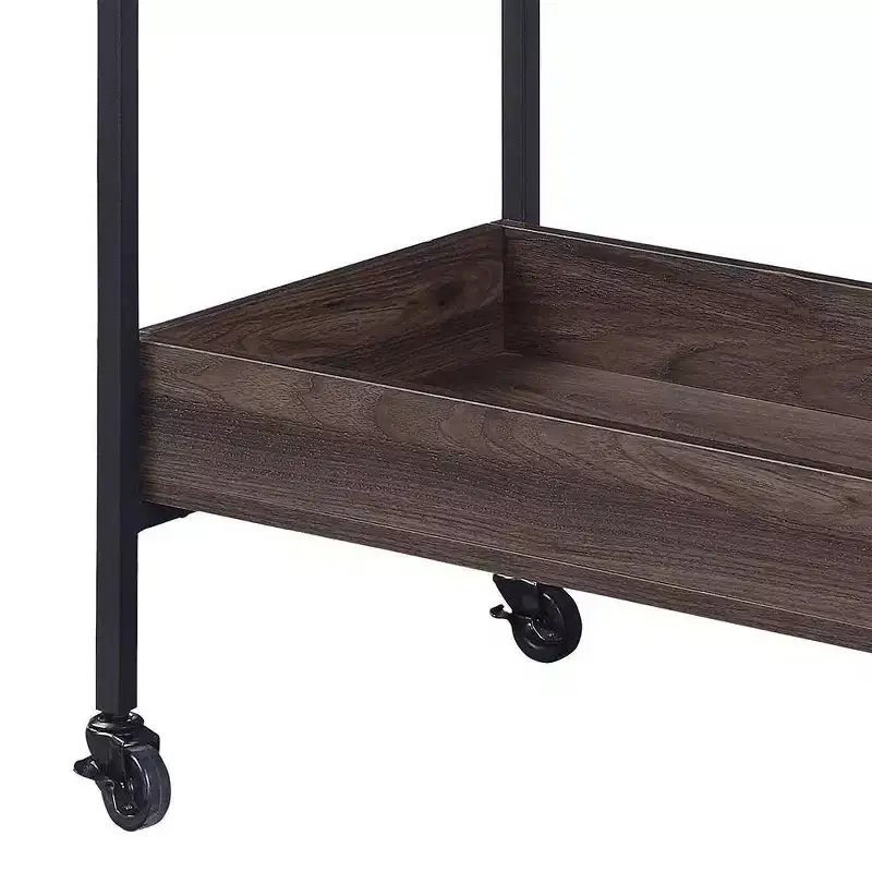 Acme Furniture Jerrick Bar Serving Cart Walnut/Black Finish