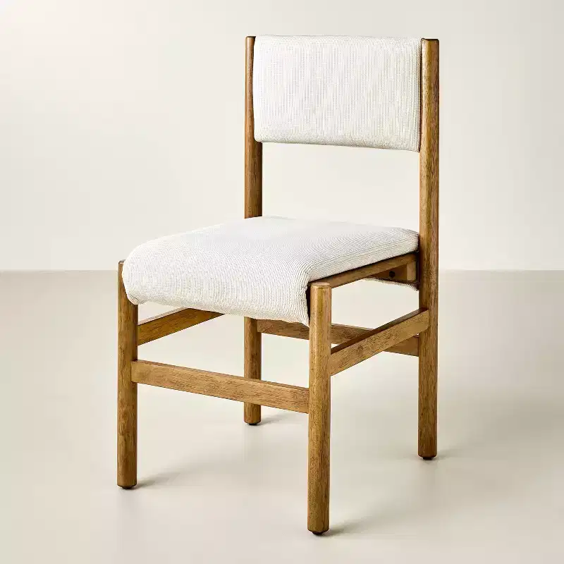 Dowel Leg Upholstered Armless Dining Chair - Rubberwood Frame, Foam Fill
