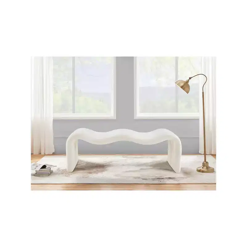 Meridian Furniture,Willow Chenille Fabric Bench