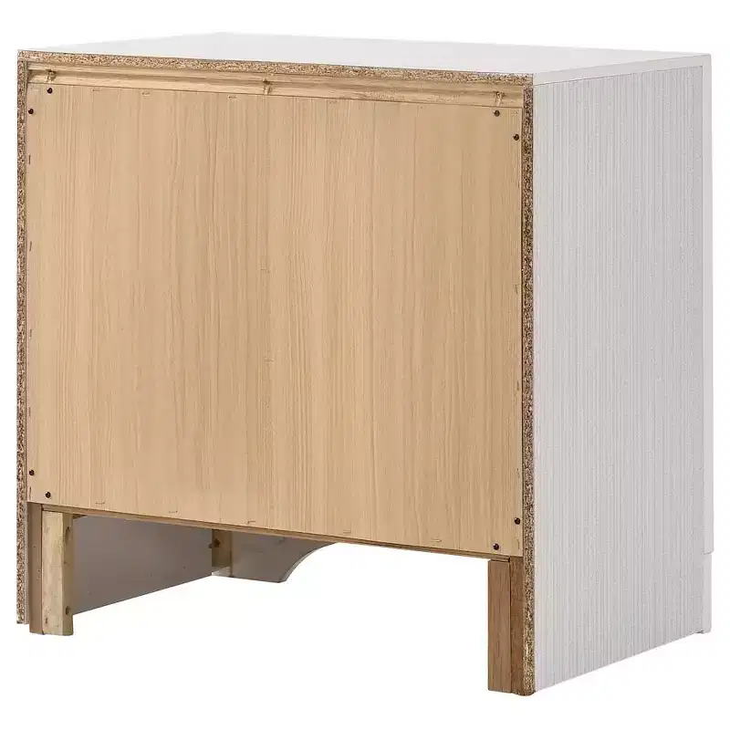 Black / White 2-Drawer Nightstand with Rhinestone Pulls, for 1