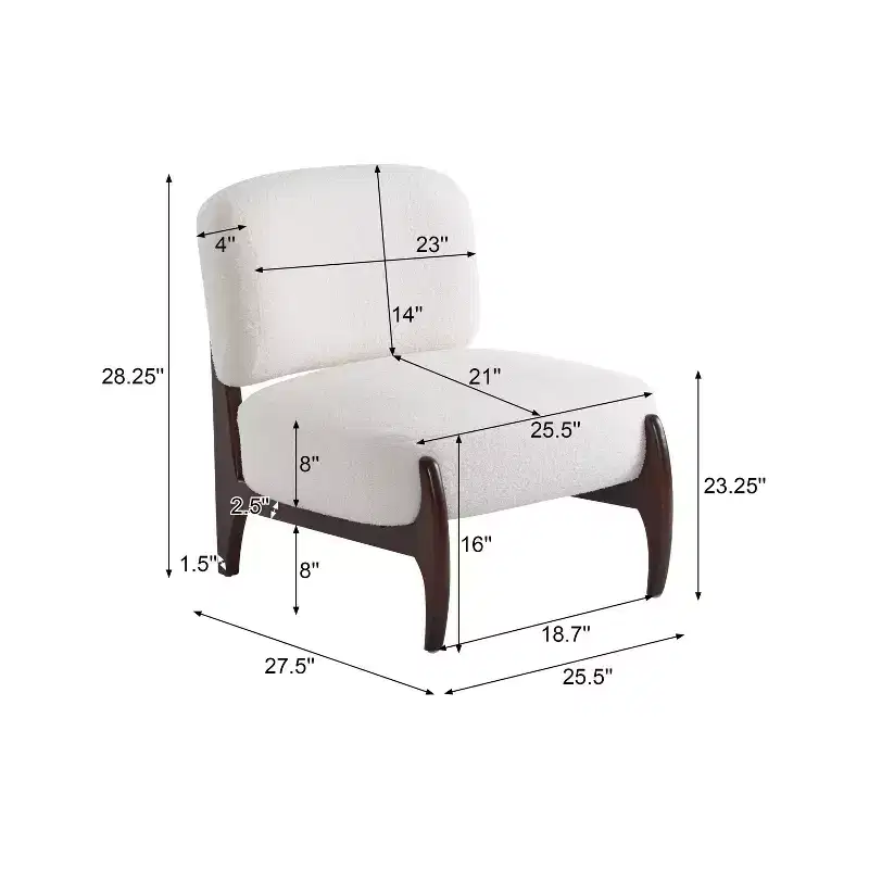 Christopher Knight Home Anna Modern Rubberwood Boucle Upholstered Accent Chair Beige