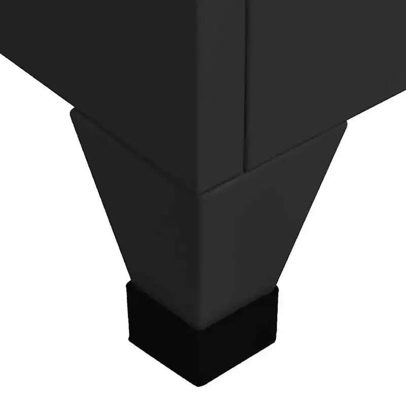 vidaXL Locker Cabinet Black Steel Locker Cabinet Rectangular Modern