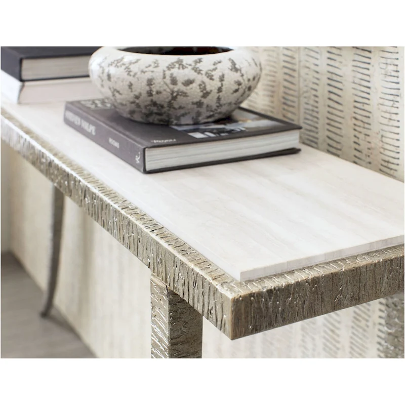 Hooker Furniture 628-85669-00 Sabre 14 Wide Marble Top Metal Console