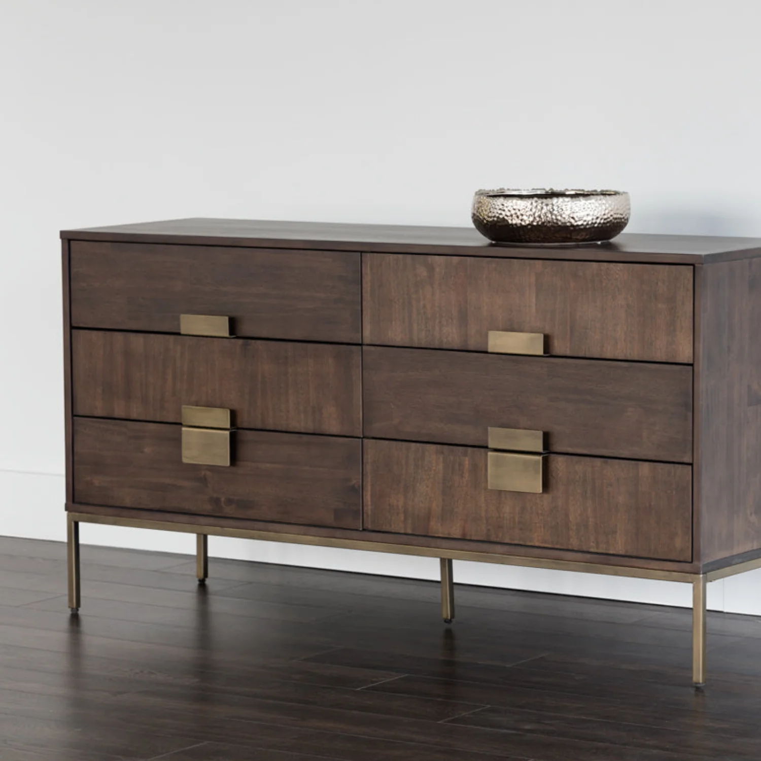 Transitional Brass Dresser - Bedroom