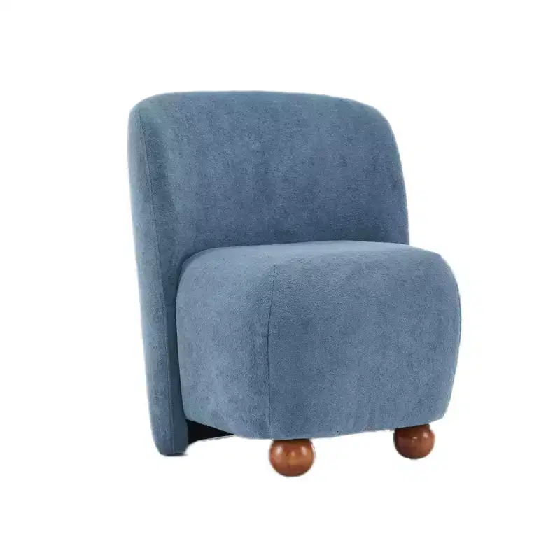 Modern Low-Back Armless Accent Chair, White