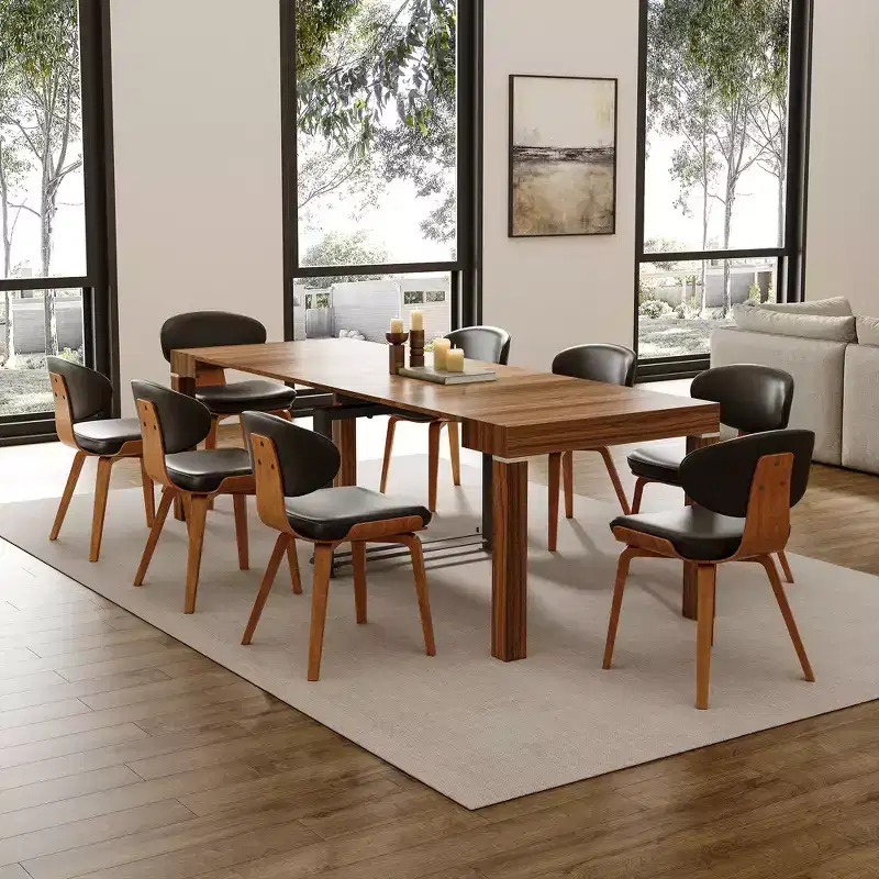 Upholstered Dining Side Chairs Set of 2, Black
