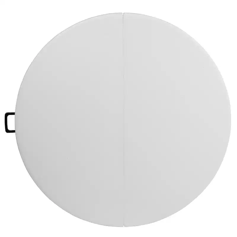 White Round Folding Table, Plastic Top, Seats 4