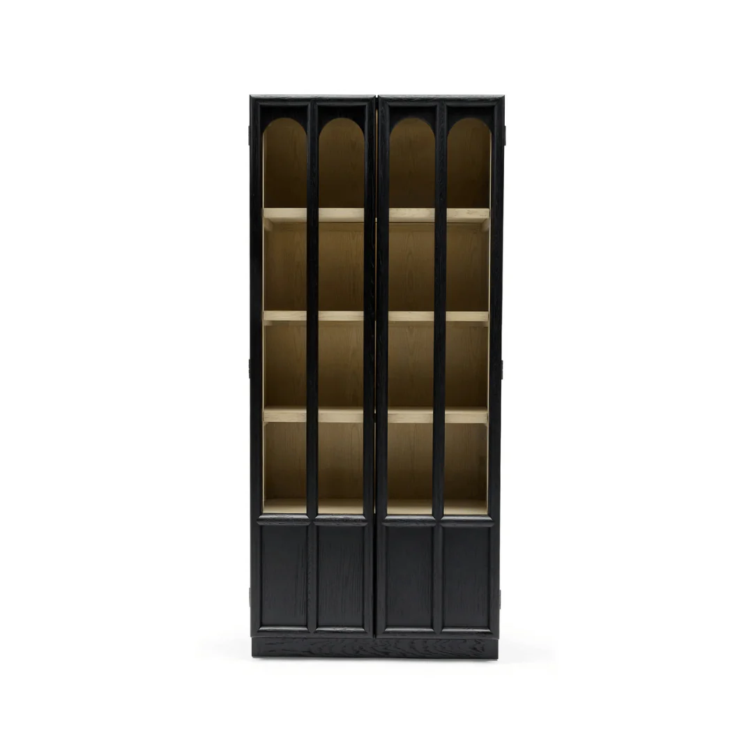 Modern Black oak Oak Storage Cabinet with Storage for Office