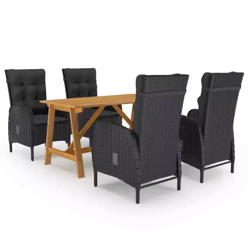 vidaXL Dining Set Solid acacia wood Medium Ergonomic Dining Set