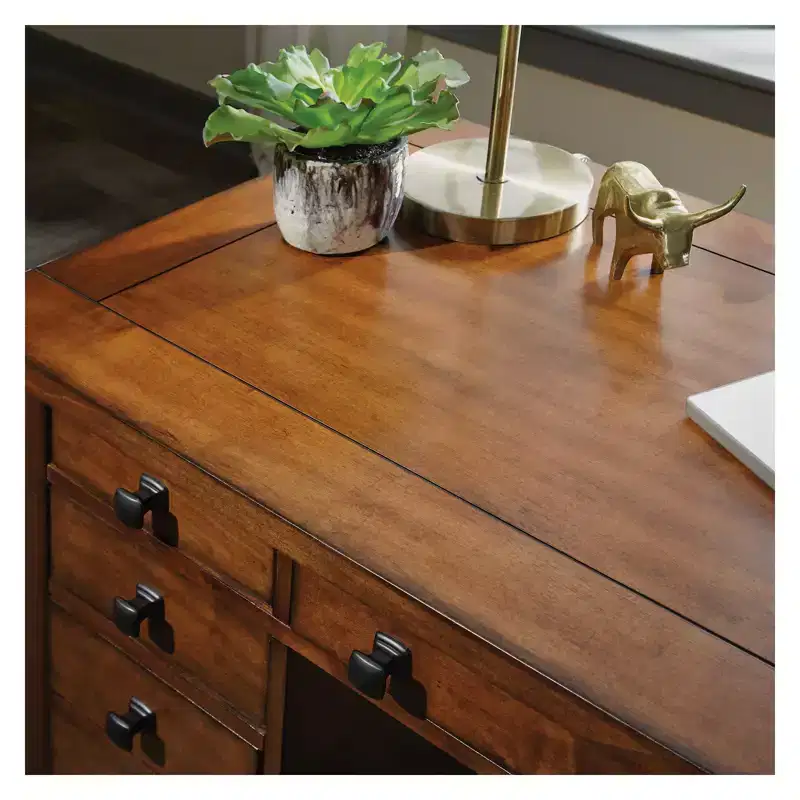 Tahoe Executive Pedestal Desk - Aged Maple - Home Styles: Hardwood, Mid-Century Modern Office Furniture