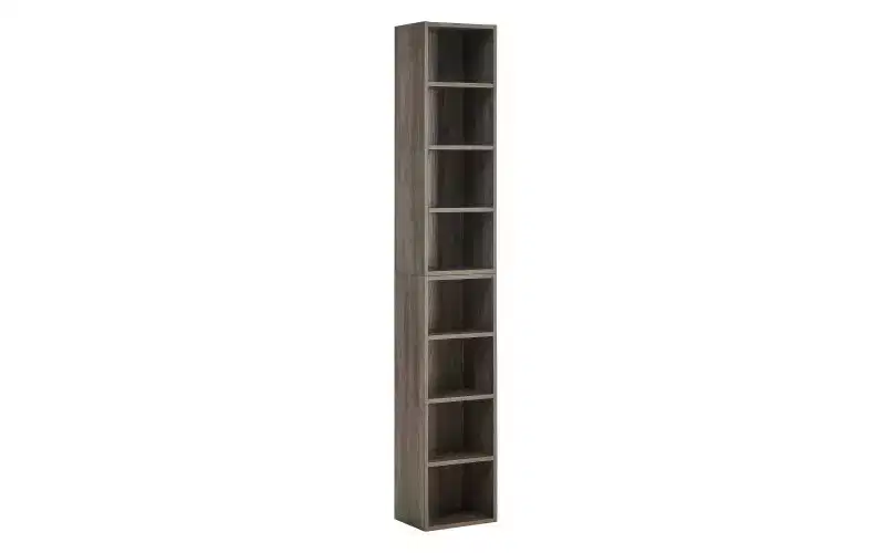 8-Tier Tall Narrow Bookshelf, Adjustable Cube Storage Cabinet for Living Room & Office