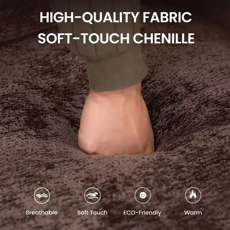 Ora Maison 118 U-Shaped Sectional Sofa, 4-Seat Modular Couch with 2 Ottomans & Foldable Side Table