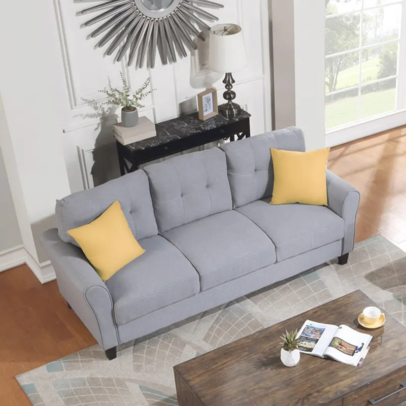 Pumpkin Compact Sofa | Boucle Fabric & Padded Arms | Quick Assembly