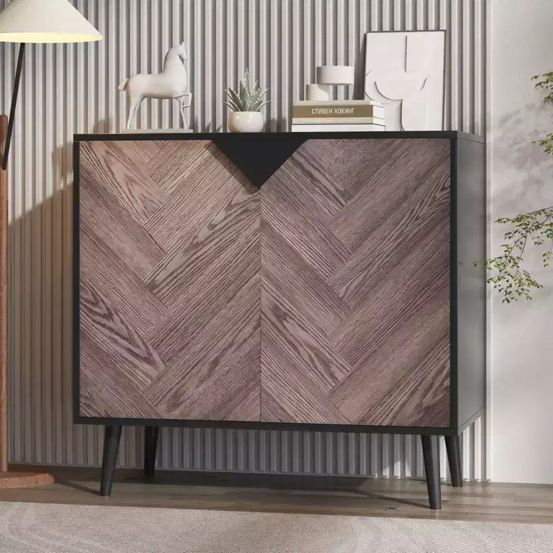 31.5 Storage Cabinet with Shelf & Doors, Modern Sideboard Buffet, Free-Standing Accent Cabinet for Dining Room, Living Room, or Entryway