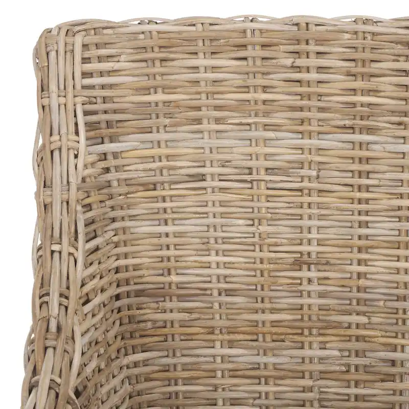 SAFAVIEH Cheryle Wicker Washed Brown Wingback Arm Chair (Fully Assembled) - 26 W x 23 D x 34 H - 26Wx23Dx34H