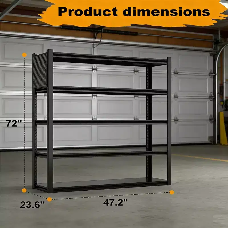 Clihome Heavy Duty Metal Storage Shelves, Adjustable Garage Rack with Pegboard