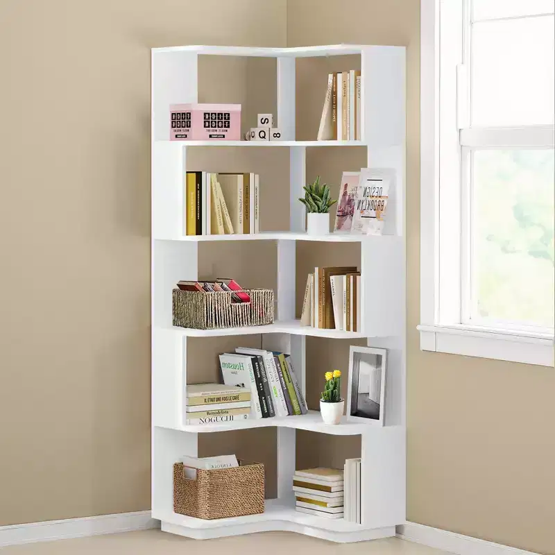 MAYEERTY L-Shaped 6-Tier Corner Shelf Space-Saving Corner Design