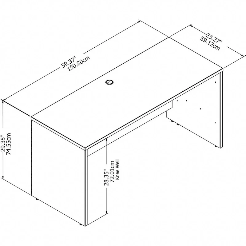 60W x 24D Credenza Desk