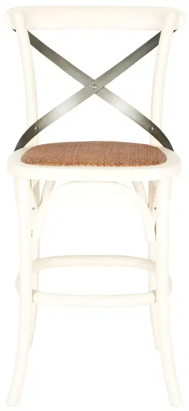Antique White / Black / Oak X-Back Counter Stool, Armless, Seats 1