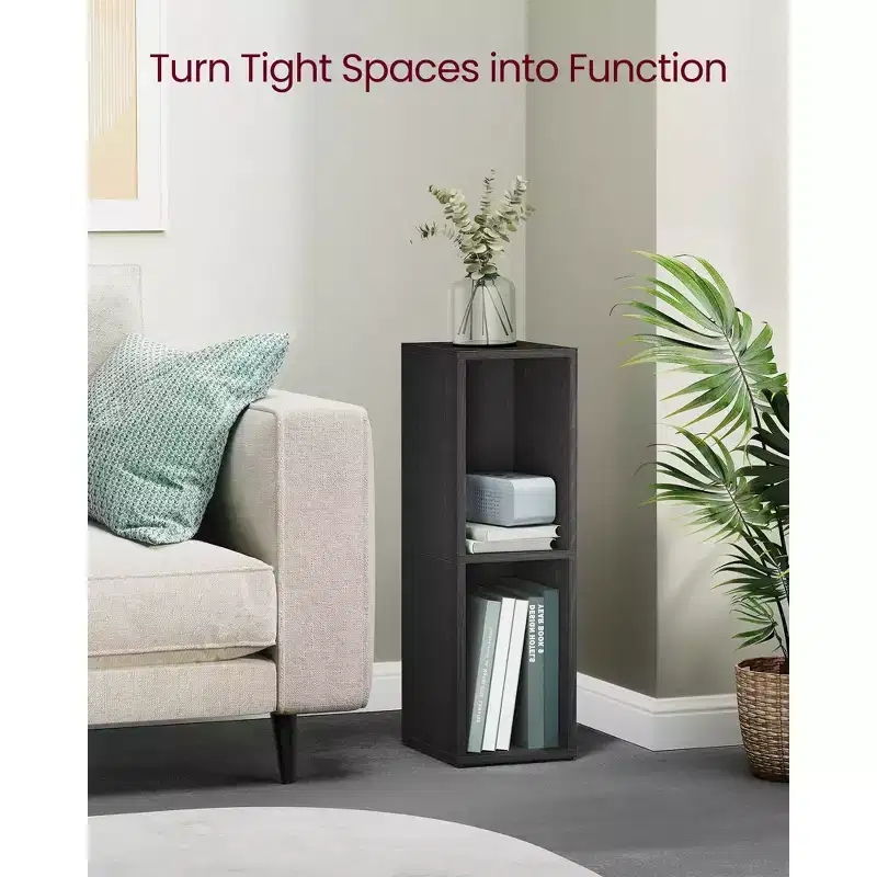Cube Bookcase, Open Shelf Organizer for Living Room/Office, Space-Saving Corner Design, Tool-Free Assembly