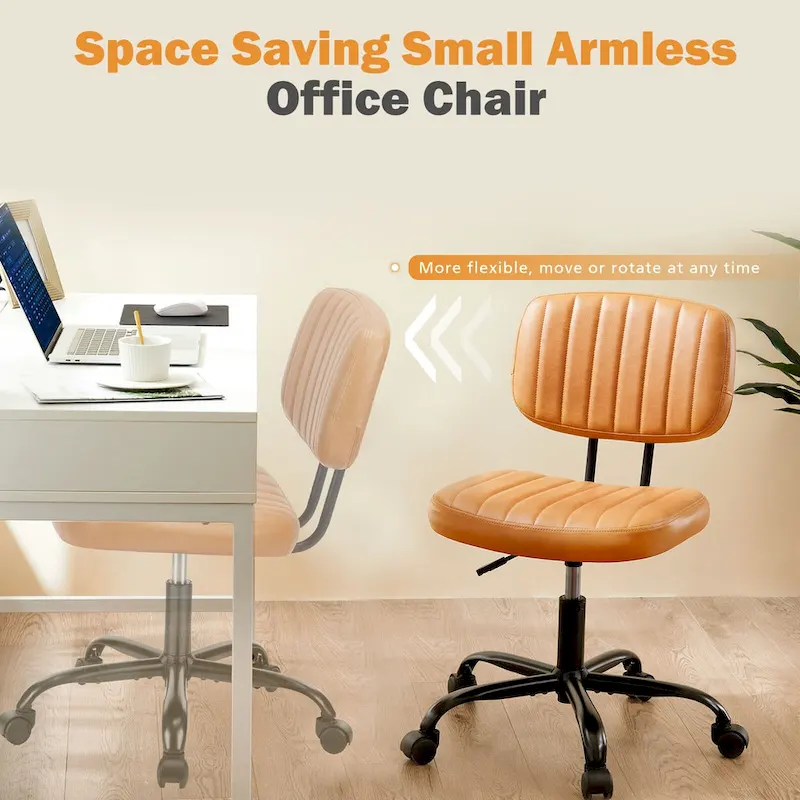 Low Back Task Chair Small Home Office Chair with Wheels