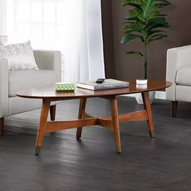 Rhoda Midcentury Modern Coffee Table - Brown - SEI