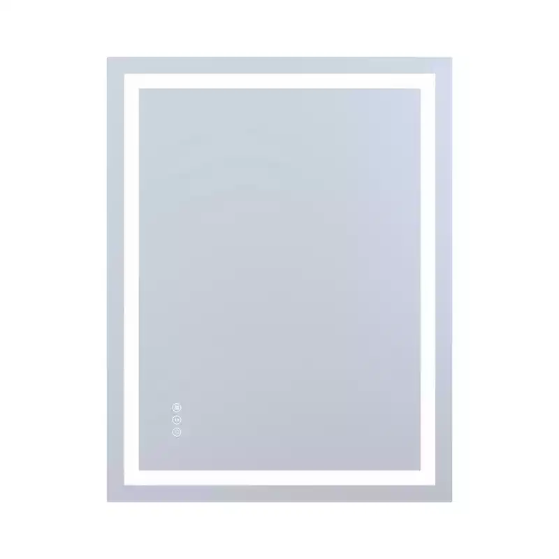 28x36 Wall Tempered Glass Bathroom Mirror with Anti-Fog LED Vanity Light, 3 Color Modes