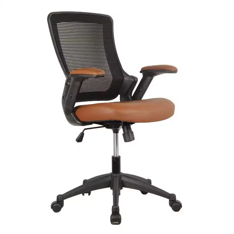 Mid-Back Mesh & Polyester Task Chair with Height-Adjustable Arms