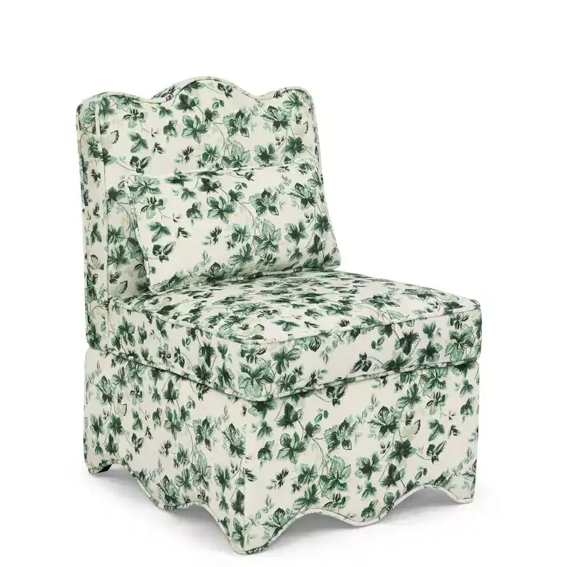 Flannel Single Dining Chair with Soft Cushion, Backrest & Matching Waist Pillow – No Armrests