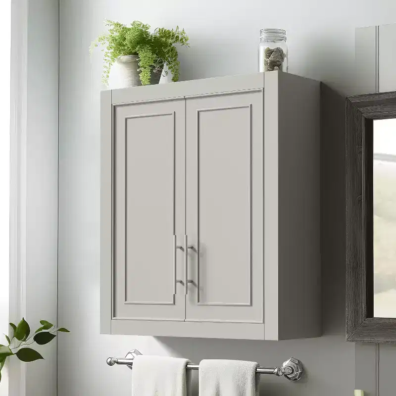 MAYEERTY Bathroom Storage Cabinet Wooden Wall-Mounted Cabinets for Home, Small Space, Gray, 26*22*8in
