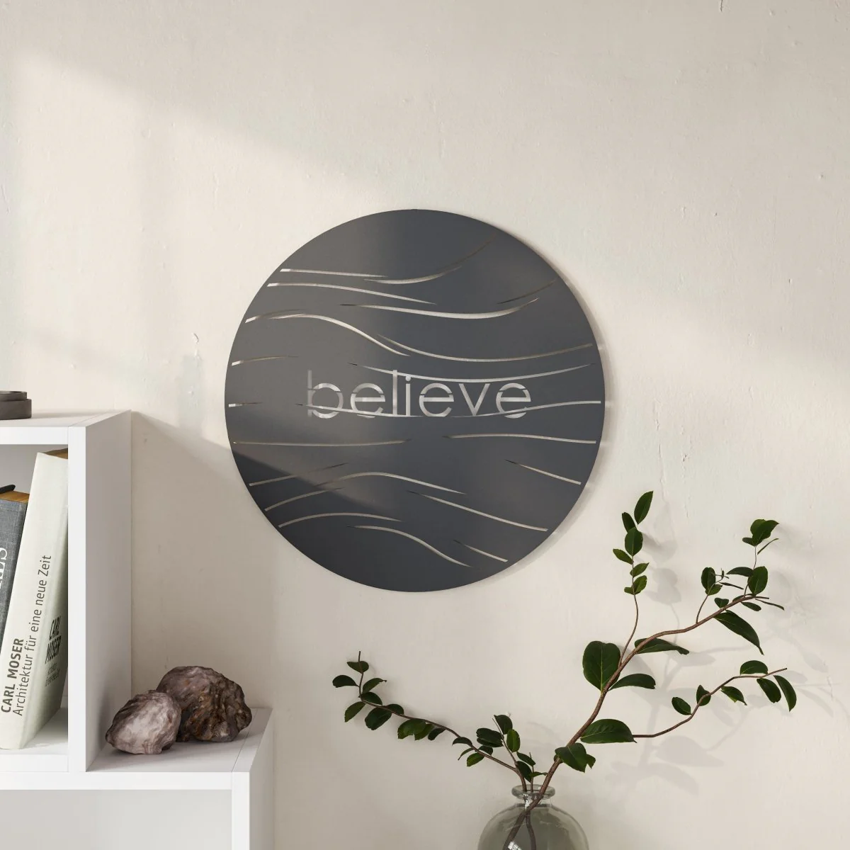 Believe Modern Metal Wall Art Home Decorative Ornament