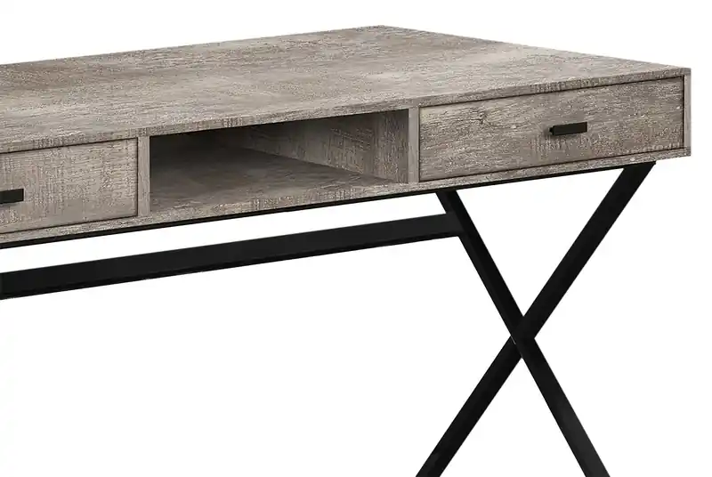 47.25 Reclaimed Wood-Look Office Desk with 2-Drawers