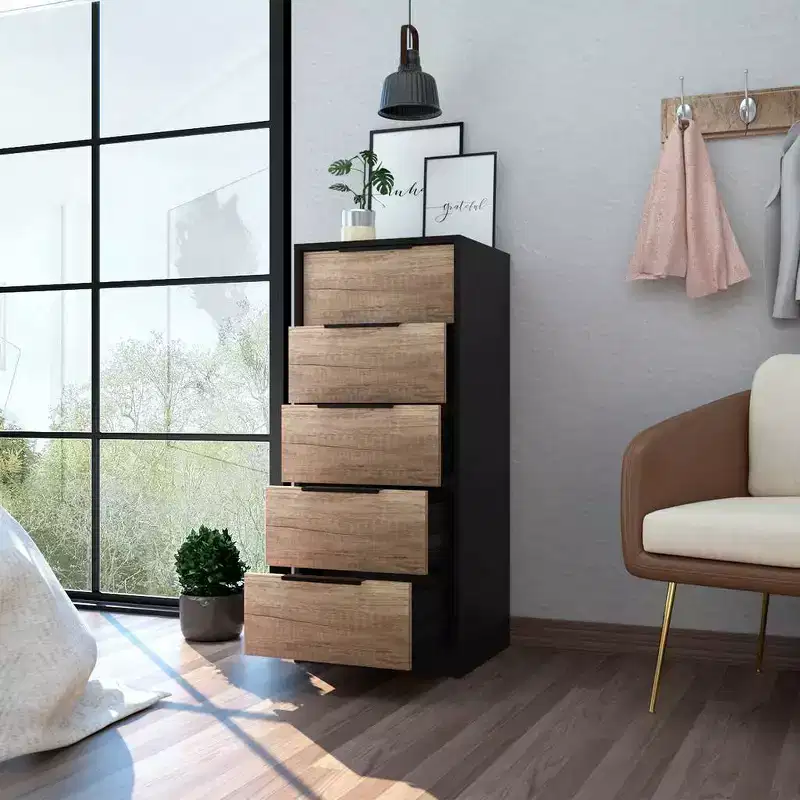 5-Drawer Dresser - Wood Laminate, Painted Finish, Anti-Tip Hardware
