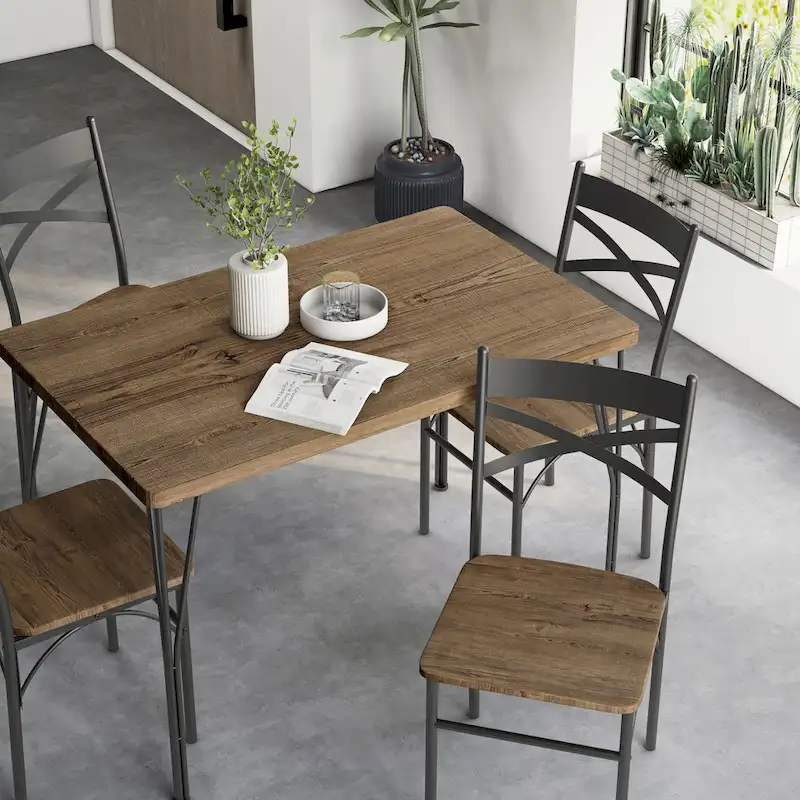 Zath Industrial Metal 5-Piece Dining Set by Furniture of America