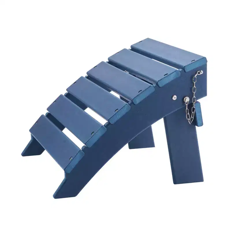 VEVOR Adirondack Ottoman, 15.7L x 18.9W x 13H Inch HDPE Plastic Folding Adirondack Ottoman, Weather-Resistant Foot Rest for Adirondack Chair, Blue
