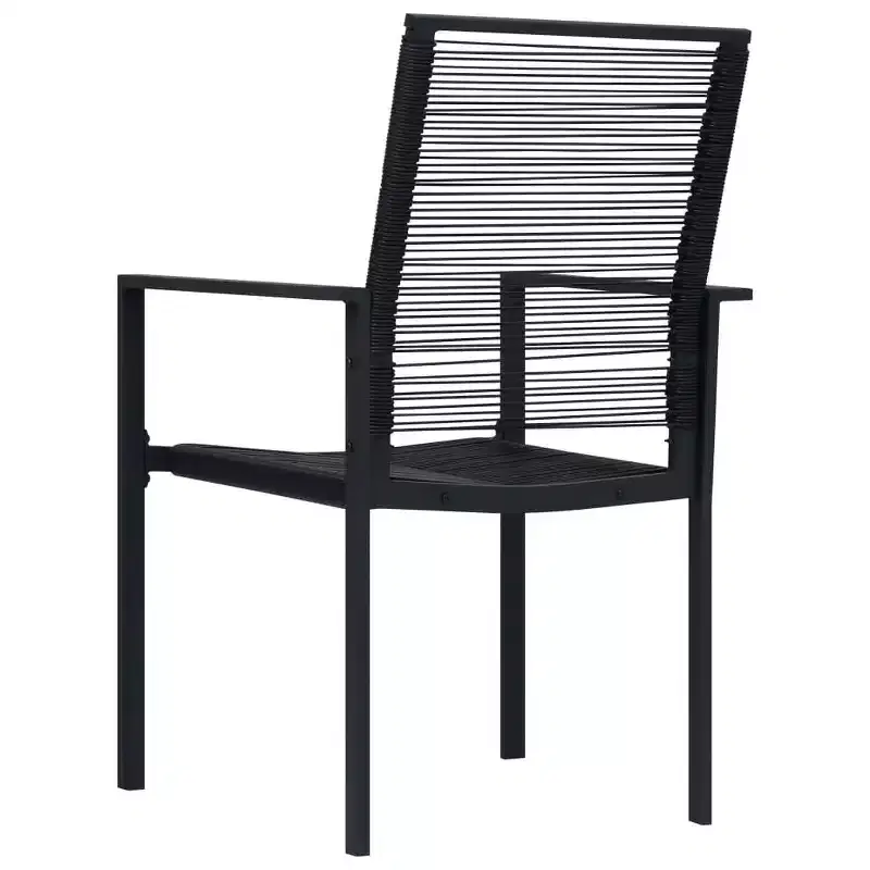 vidaXL Garden Chair Set of 2 PVC hollow rattan, powder-coated steel