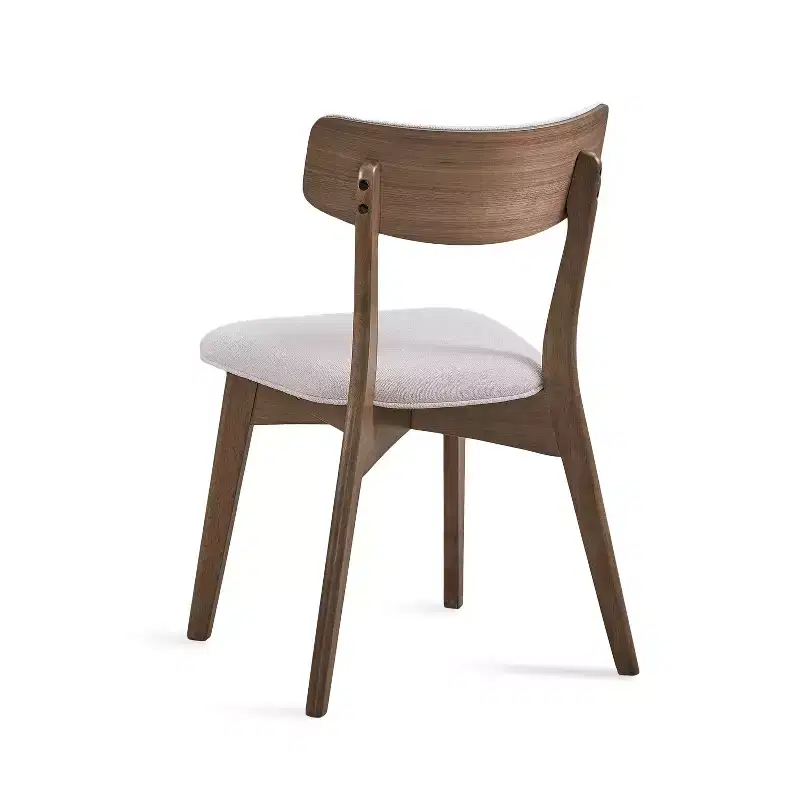 Mid-Century Modern Wood Fabric Upholstered 5 Piece Dining Set