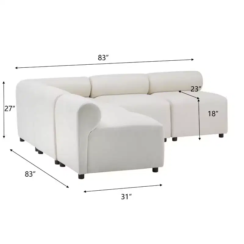 Christopher Knight Home Fermin Modern 5 Piece Modular Sectional Sofa with Rround Back