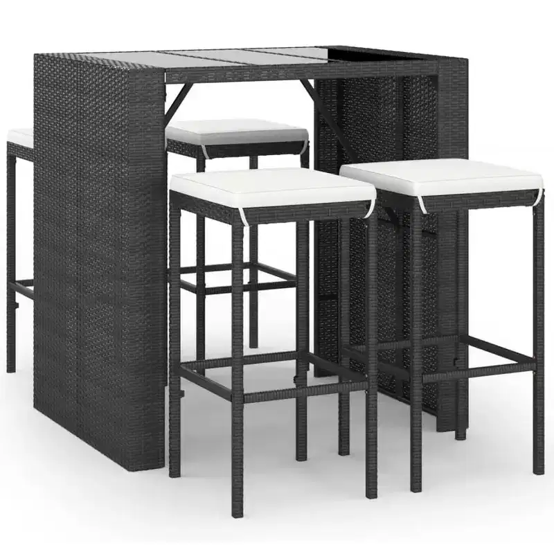 vidaXL Garden Bar Set with Cushions in Rattan