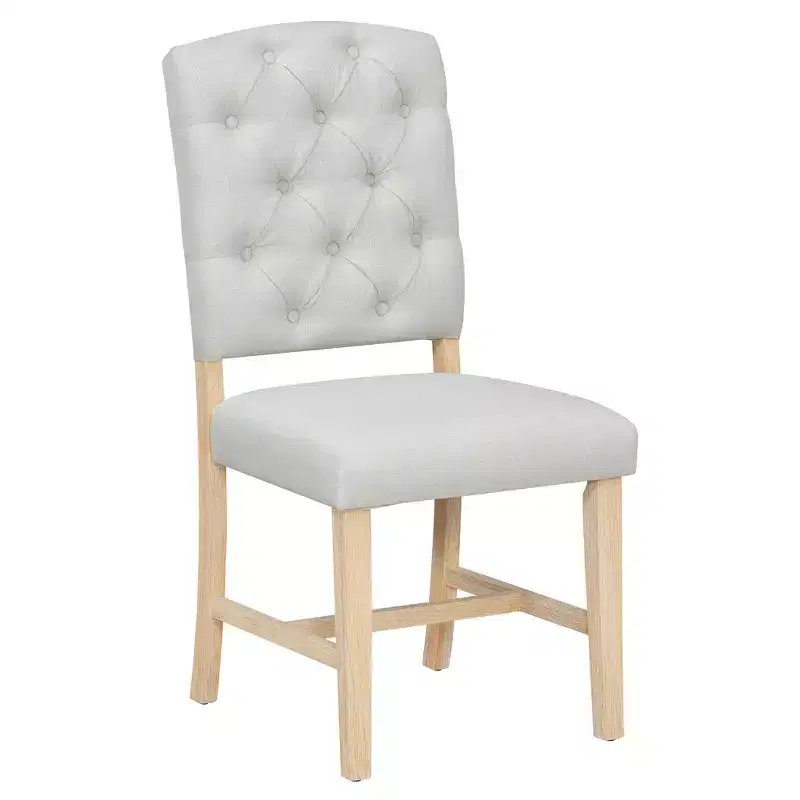 Whisen Retro Style 5-Piece Extendable Dining Set with 4-Botton Tufted Upholstered Chairs