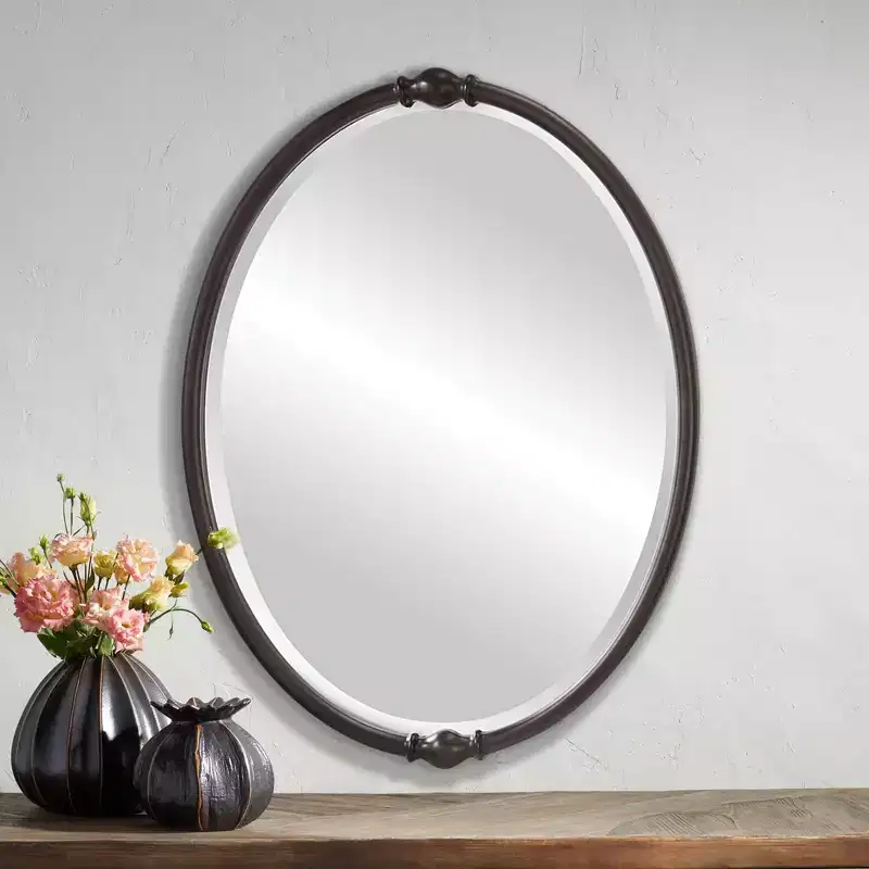 Generation Lighting Dannis 32 3/4 Oil-Rubbed Bronze Oval Wall Mirror