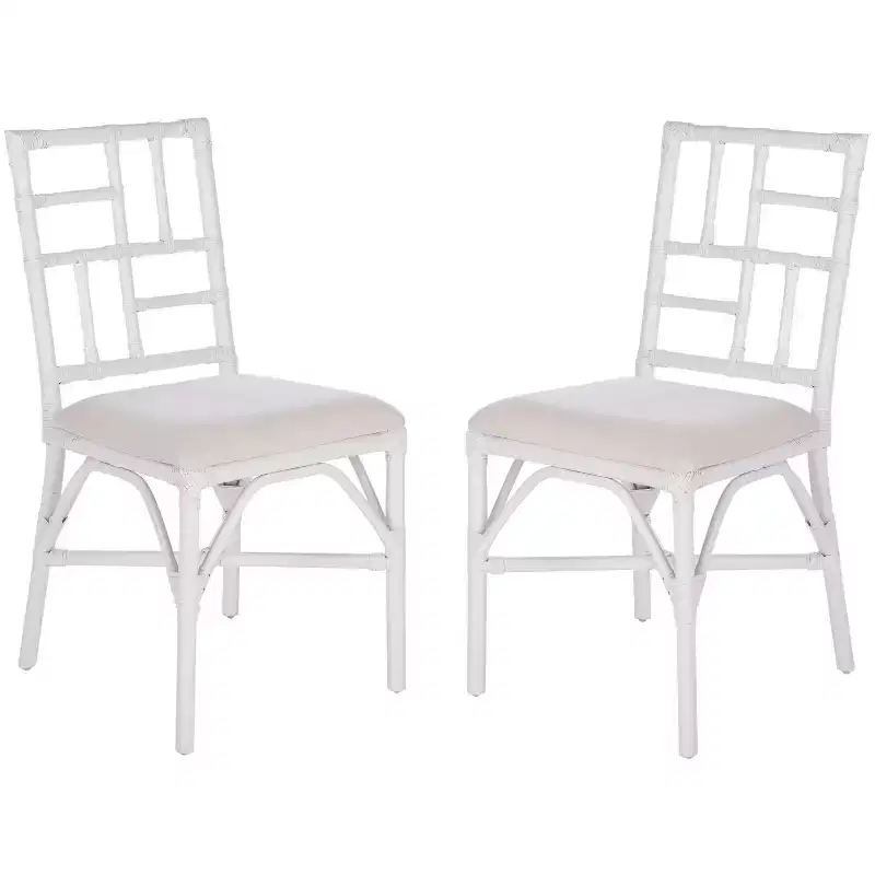 Christine Accent Chair W/ Cushion (Set of 2) - ACH6507 - White/White - Safavieh