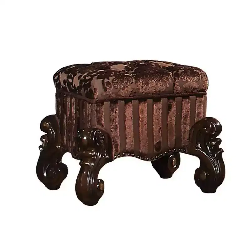 Acme Furniture Versailles Accent Chair Fabric/Cherry Oak Finish