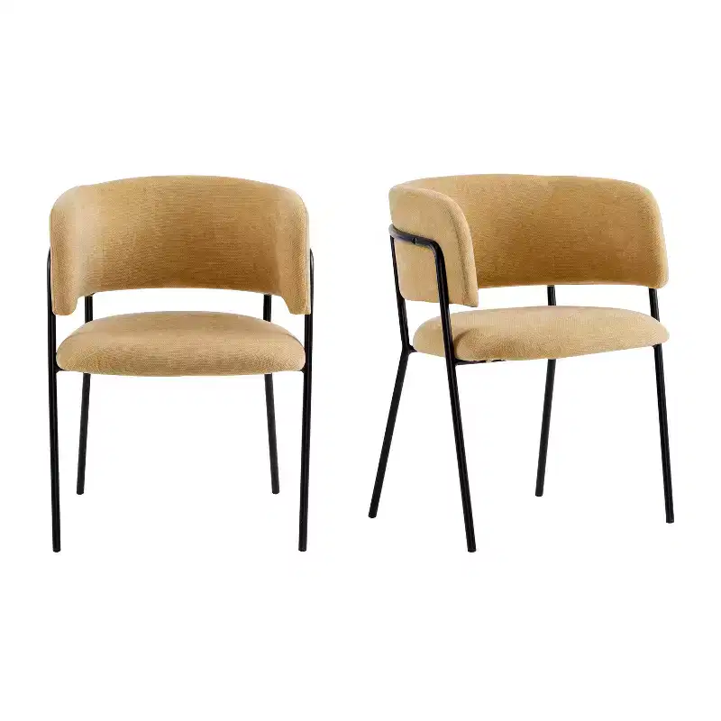 Christopher Knight Home Nest Modern Upholstered Dining Chairs with Metal Frame (Set of 2)