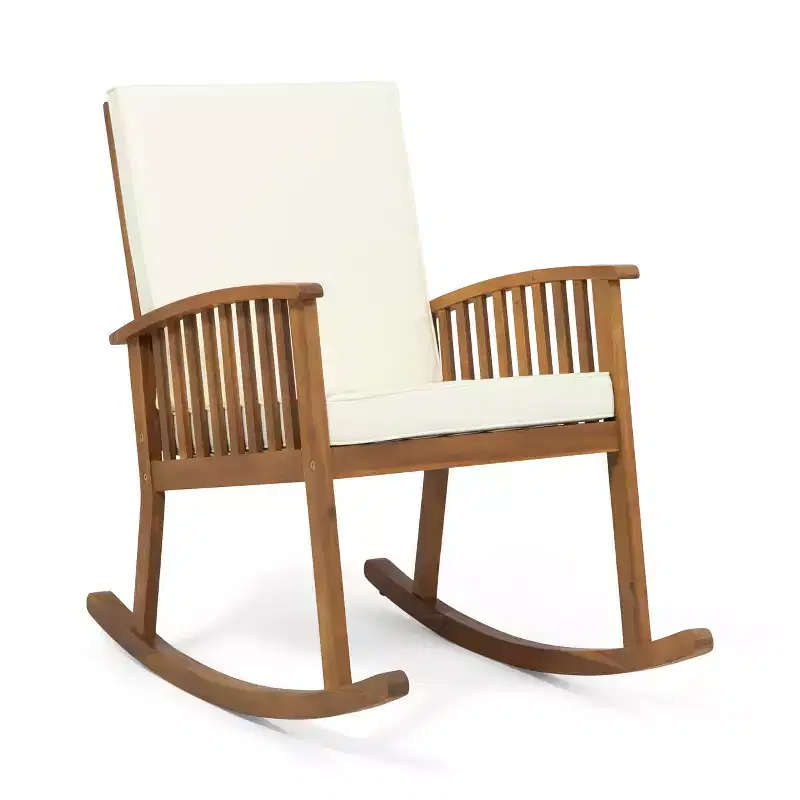 Christopher Knight Home Casa Outdoor Acacia Wood Rocking Chair with Cushion