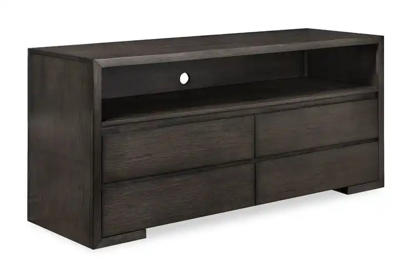 64 TV Stand with Storage and Cable Management Warm Mocha