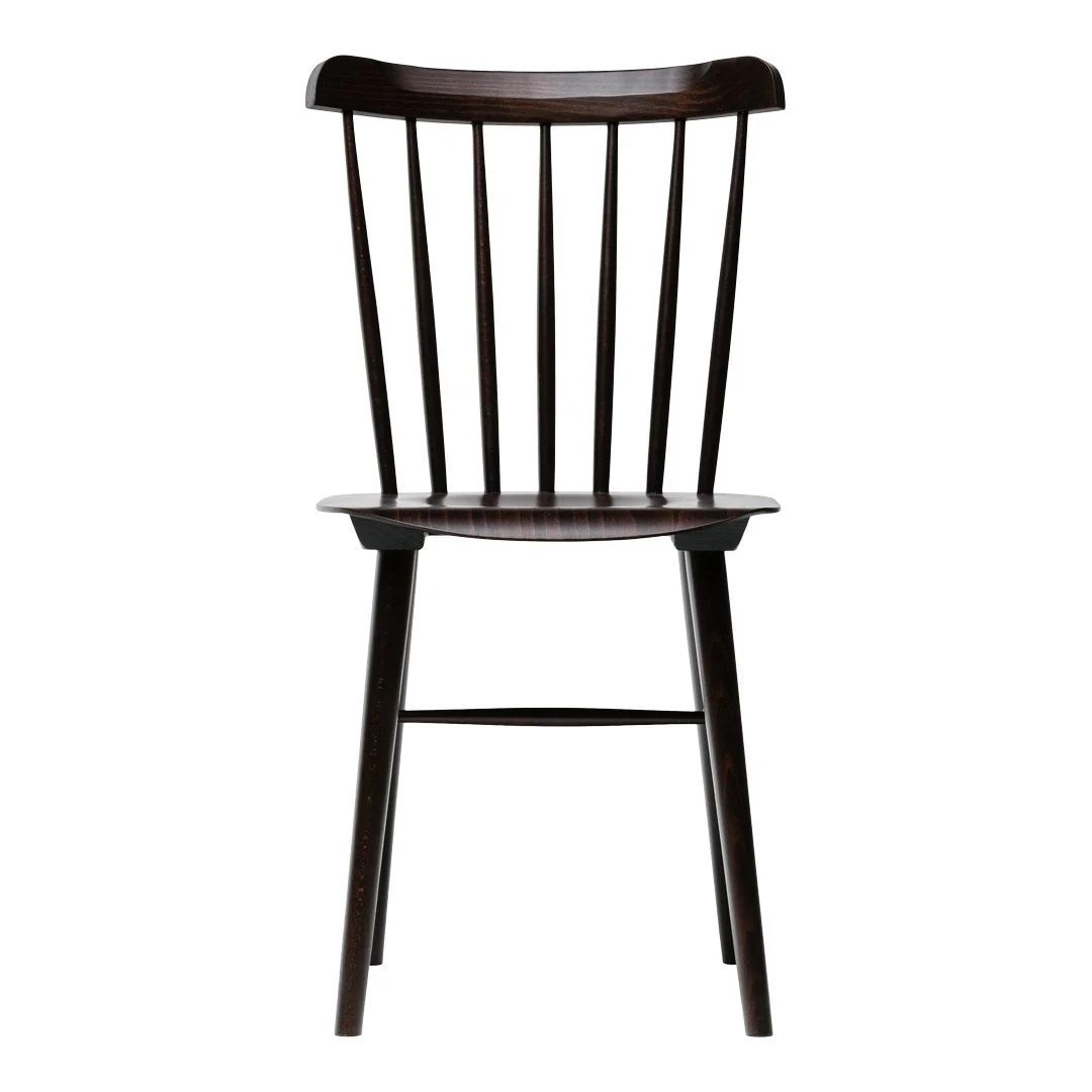 Retro Solid Wood Side Chair with Hand-Smoothed Bar Back for Dining Room