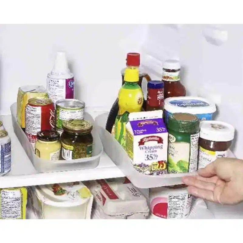 Jumbl Refrigerator Organizer Bins - 3L x 10W Clear Plastic Bins For Fridge, Freezer, and More