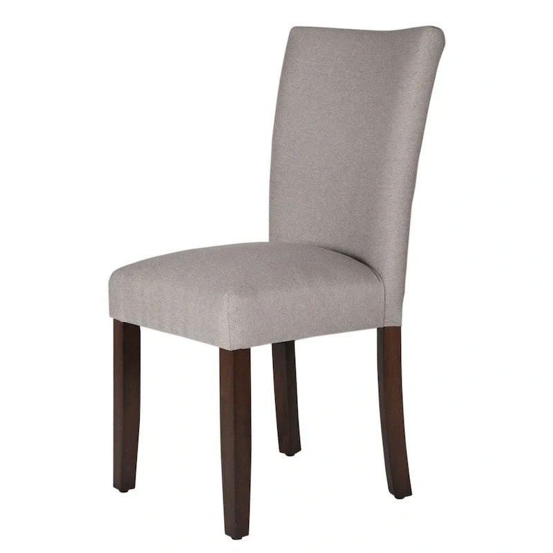 Transitional Upholstered Dining and Accent Chair - Gray, Solid Wood Legs