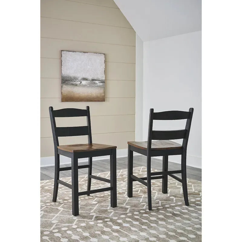 Signature Design by Ashley Valebeck Black/Brown Counter Height Barstool - 20W x 22D x 39H